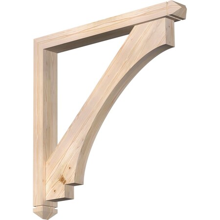 Ekena Millwork Imperial Arts and Crafts Smooth Bracket w/ Offset Brace, Douglas Fir, 5 1/2"W x 48"D x 48"H BKT0604X48X48IMP03SDF